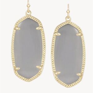 KENDRA SCOTT Elle Gold Drop Earrings in Slate Cats Eye